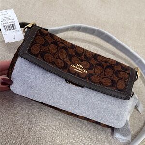 ***SOLD*** NEW Coach Etta Small Flap Shoulder Bag In Signature Chenille